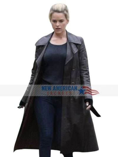 Alice Eve Cult Killer Brown Leather Coat