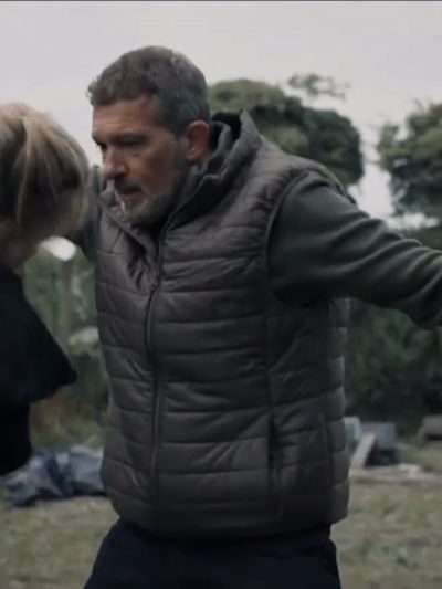 Antonio Banderas Cult Killer 2024 Grey Vest