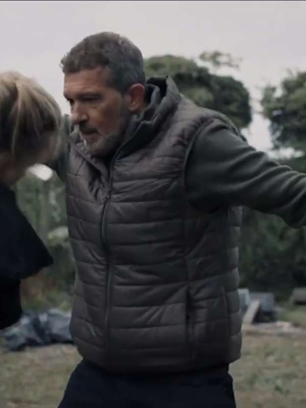 Antonio Banderas Cult Killer 2024 Grey Vest
