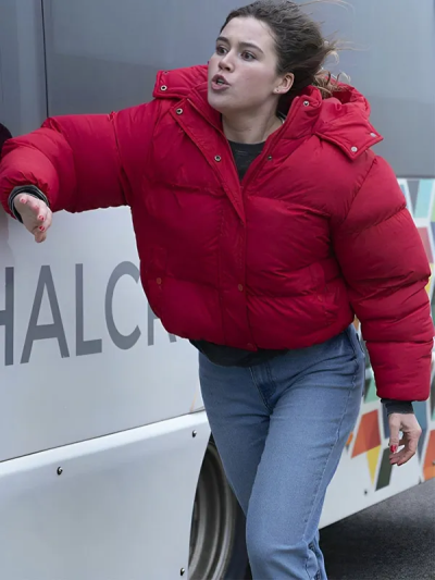 Ellen Quinn Shetland Red Puffer Jacket
