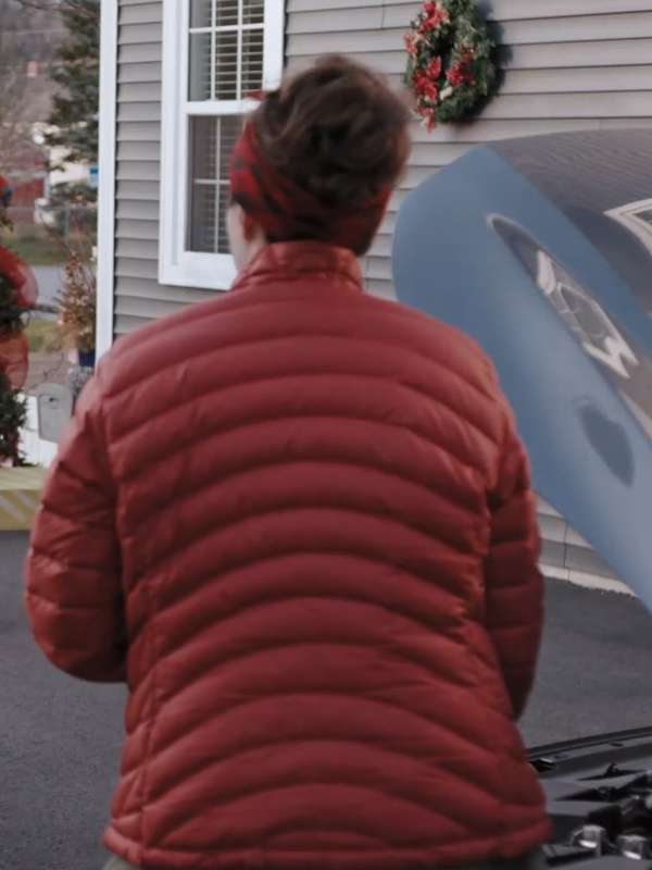 Jana Gillis Everything Christmas 2023 Red Puffer Jacket