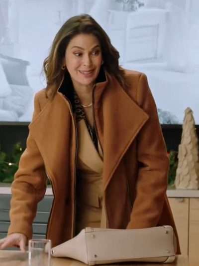 Teri Hatcher How to Fall in Love by Christmas Brown Wool Coat