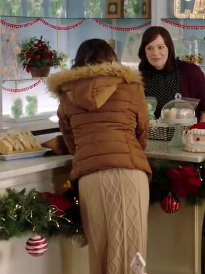 Teri Hatcher How to Fall in Love by Christmas 2023 Brown Puffer Jacket