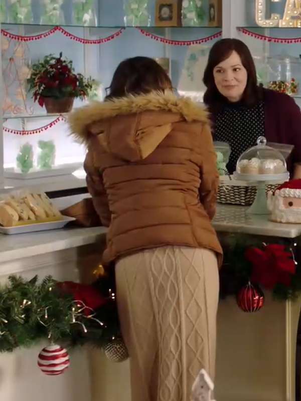 Teri Hatcher How to Fall in Love by Christmas 2023 Brown Puffer Jacket