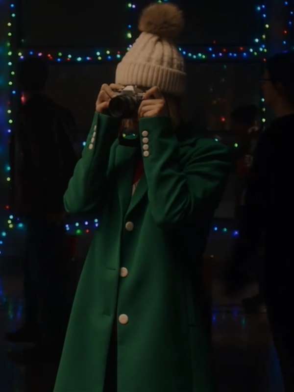 Jane Widdop It's a Wonderful Knife 2023 Green Wool Coat