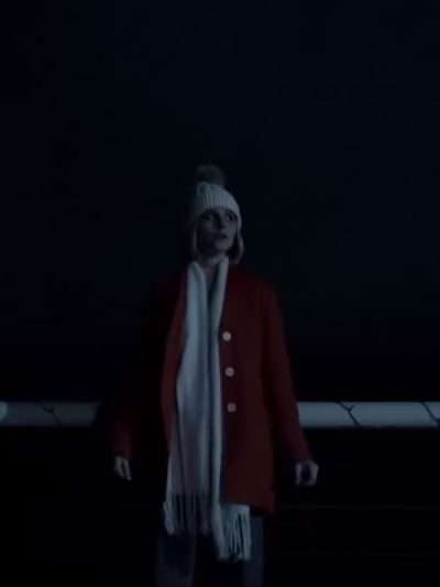 Jane Widdop It's a Wonderful Knife 2023 Red Wool Coat