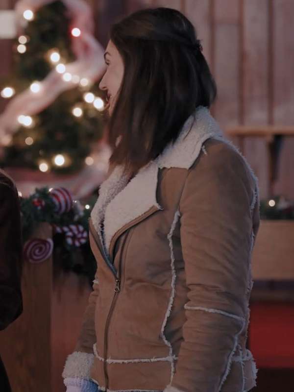 Everything Christmas Katherine Barrell Shearling Leather Jacket