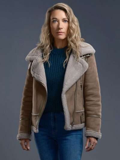 Eve Harris La Brea S02 Shearling Brown Leather Jacket