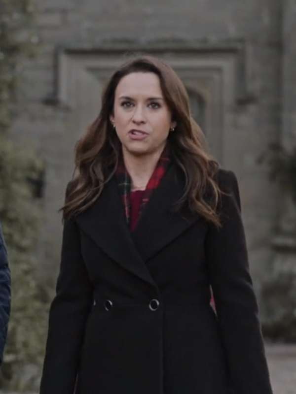 A Merry Scottish Christmas Lacey Chabert Black Wool Coat