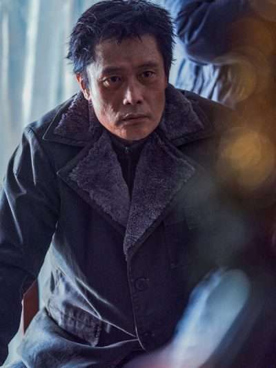 Lee Byung-hun Concrete Utopia Black Shearling Jacket