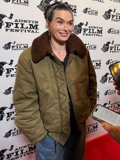 Lena Headey Austin Film Festival Green Shearling Jacket