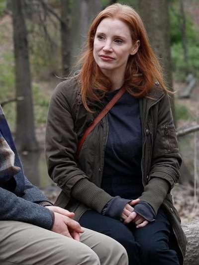 Jessica Chastain Memory 2024 Green Cotton Coat