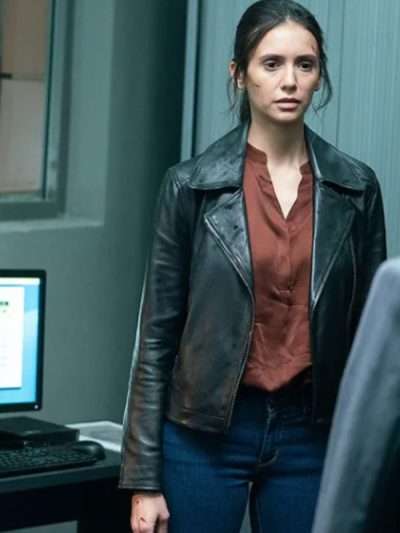 Nina Dobrev The Bricklayer Black Leather Jacket