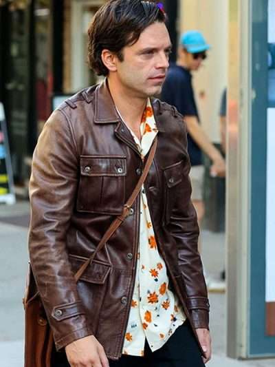 Sebastian Stan A Different Man Brown Leather Jacket