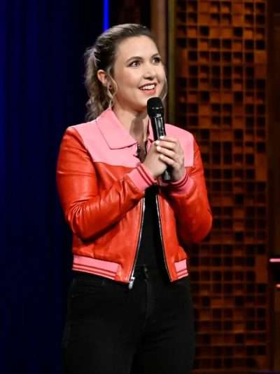 Taylor Tomlinson After Midnight Leather Red & Pink Jacket