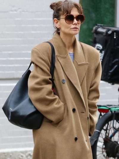 Katie Holmes NYC Street Style Brown Coat