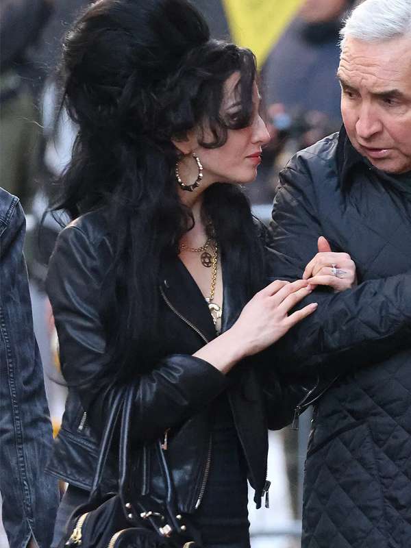Marisa Abela Back To Black 2024 Biker Leather Jacket