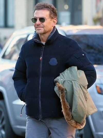 Bradley Cooper New York City 2023 Blue Puffer Jacket
