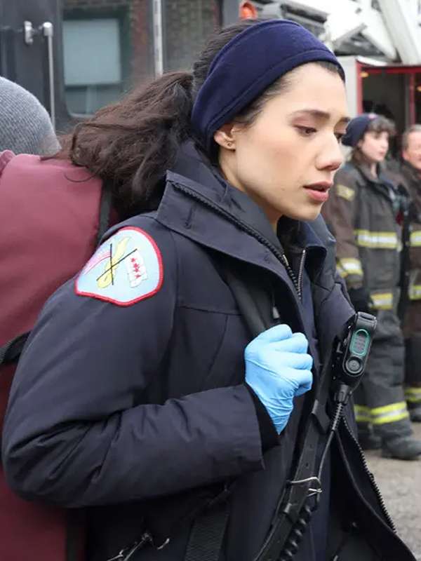 TV Series Chicago Fire 2024 Violet Mikami Blue Hooded Jacket