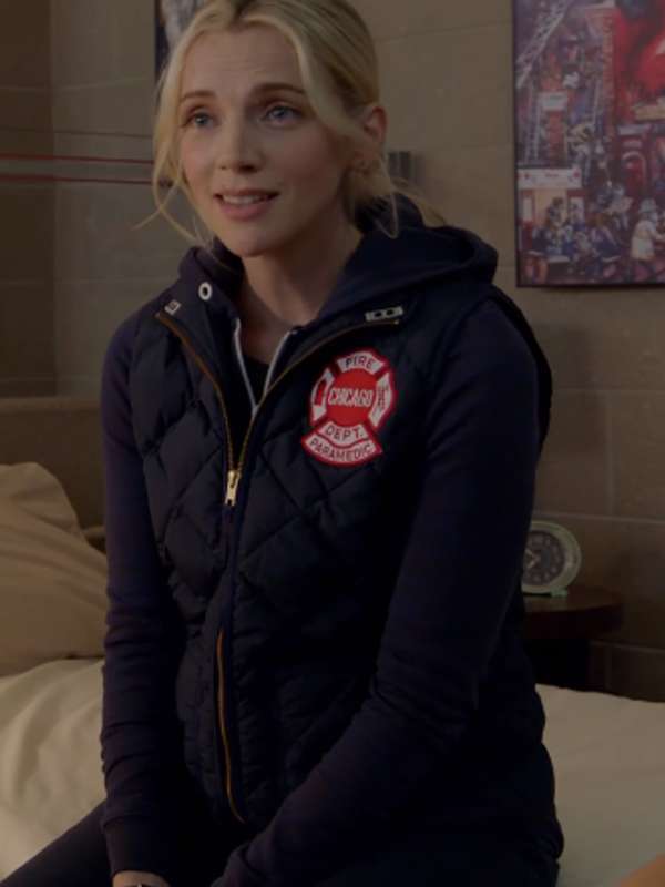 Sylvie Brett Chicago Fire S12 Blue Quilted Vest