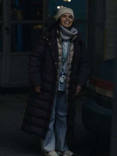 America Ferrera Dumb Money Puffer Coat