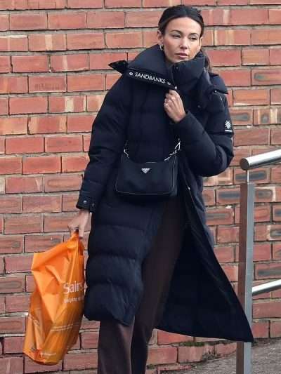 Michelle Keegan Street Style Black Puffer Coat