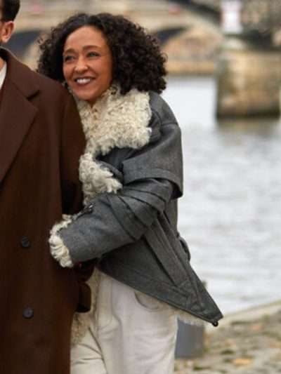 Ruth Negga Good Grief Black Shearling Jacket