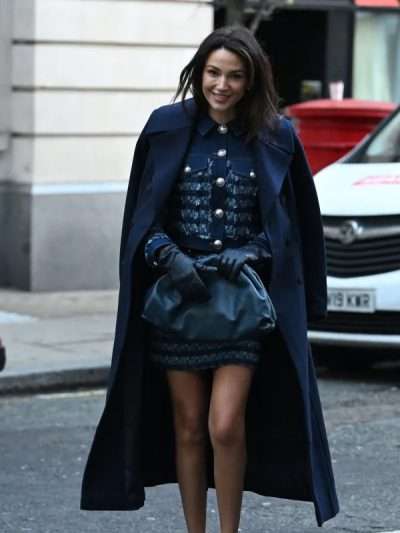 Michelle Keegan BBC Radio 2 Blue Trench Coat