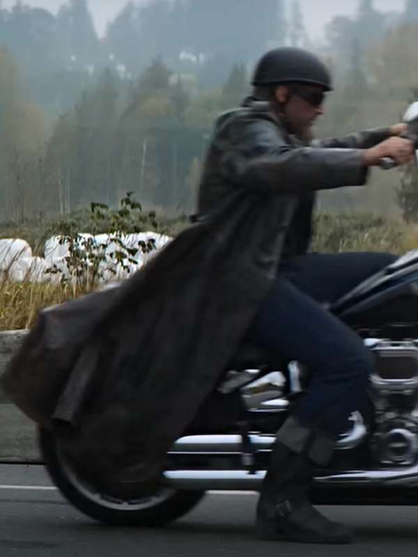 Percy Jackson and the Olympians Edge Black Leather Trench Coat
