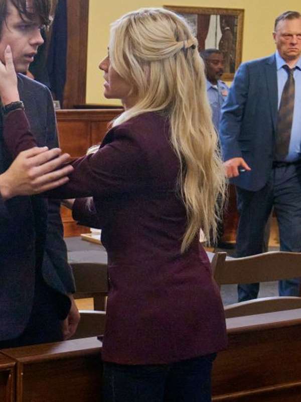 Katherine McNamara True Justice Family Ties 2024 Maroon Blazer
