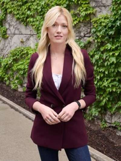 Katherine McNamara True Justice Family Ties Maroon Blazer