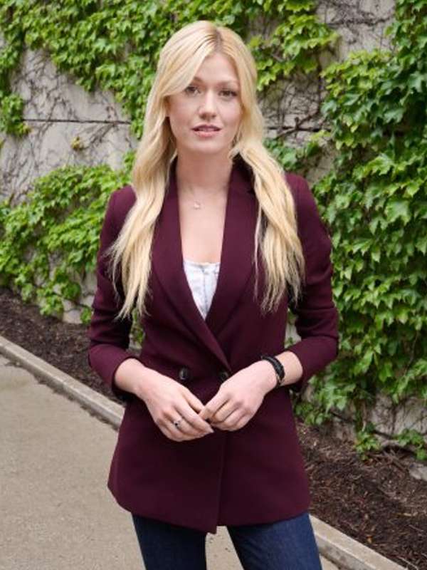 Katherine McNamara True Justice Family Ties Maroon Blazer