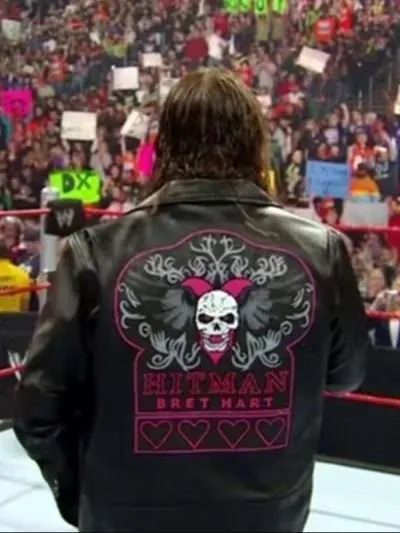 WWE Monday Night Raw Bret Hart Black Leather Jacket