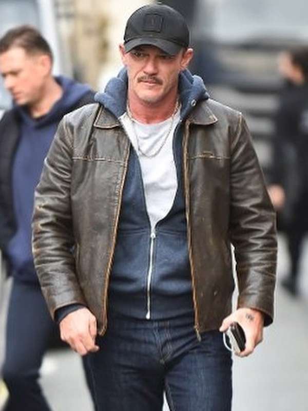 Luke Evans 5lbs of Pressure Brown Leather Jacket
