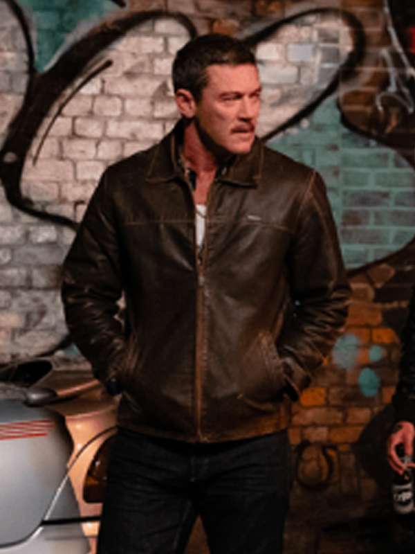 Luke Evans 5lbs of Pressure 2024 Brown Leather Jacket