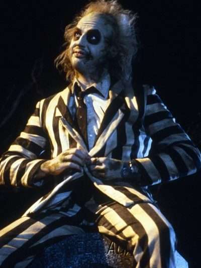 Beetlejuice Michael Keaton Black and White Costume Suit