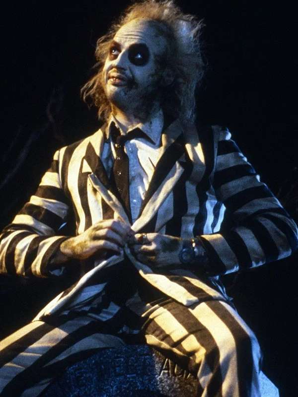 Beetlejuice Michael Keaton Black and White Costume Suit