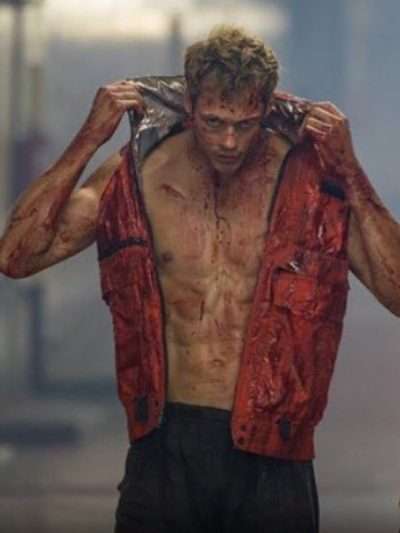 Bill Skarsgård Boy Kills World Red Vest