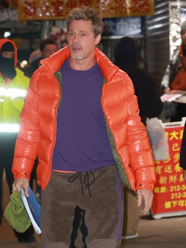 Brad Pitt Wolfs Puffer Jacket