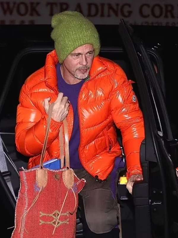 Brad Pitt Wolfs 2024 Orange Jacket