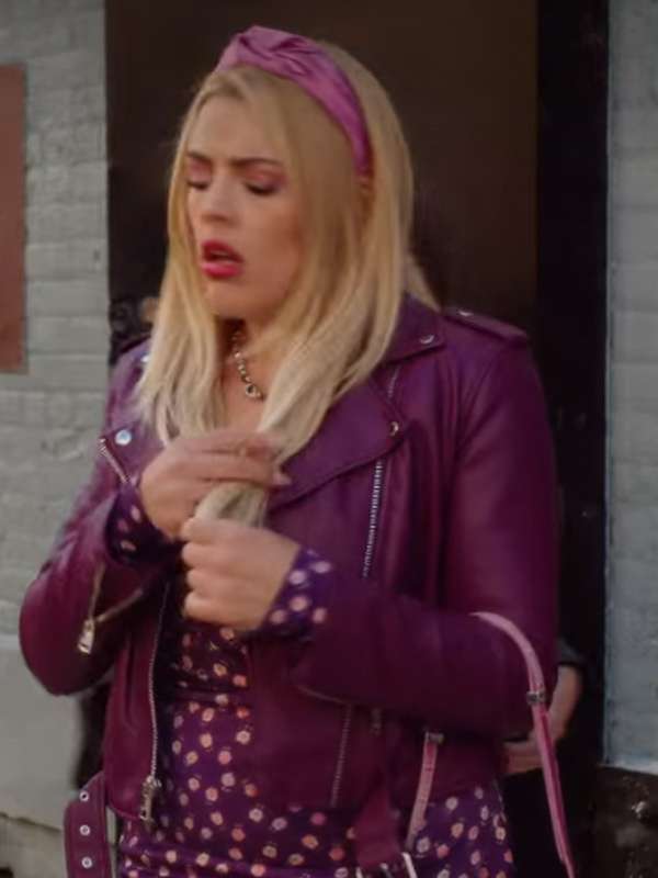 Girls5eva S02 Summer Dutkowsky Purple Leather Jacket