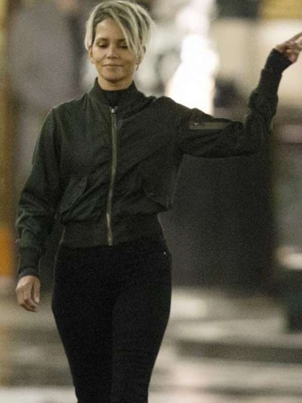 Halle Berry The Union Black Bomber Jacket
