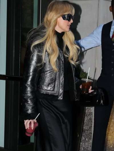 Kathryn Newton Lisa Frankenstein 2024 Black Shearling Leather Jacket