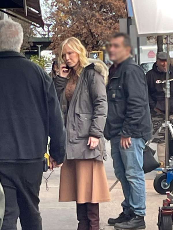 Amanda Rollins Law and Order SVU Grey Hooded Fur Jacket