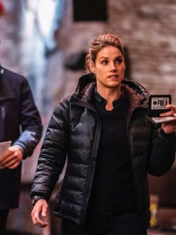 Maggie Bell FBI Black Puffer Hooded Jacket
