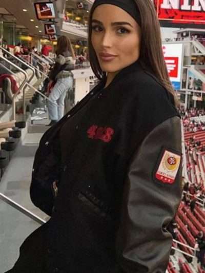 San Francisco 49ers Olivia Culpo Varsity Jacket