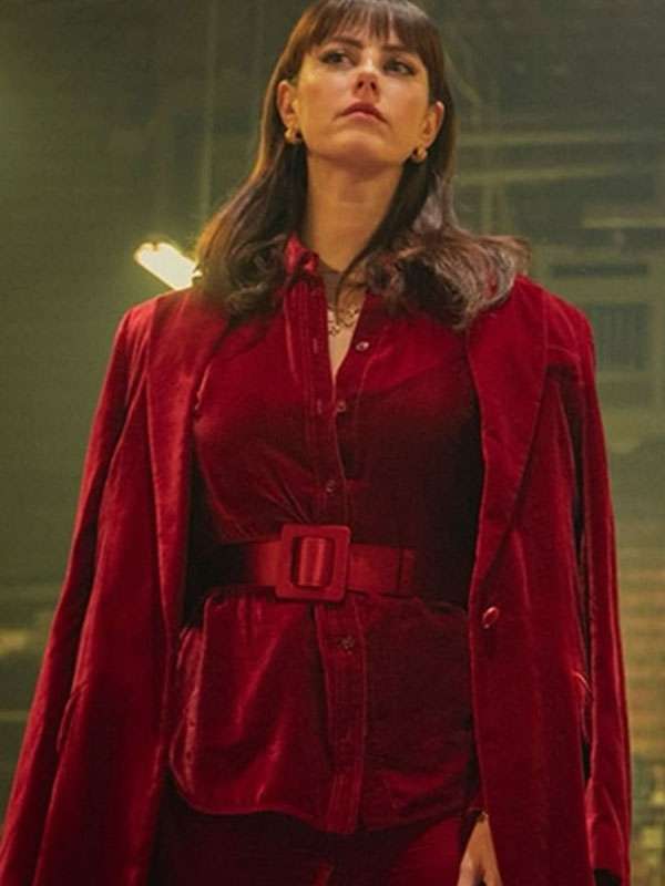 The Gentlemen 2024 Susie Glass Red Velvet Blazer