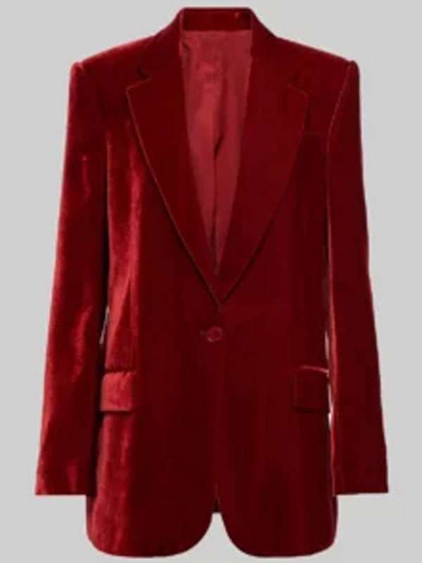 The Gentlemen S01 Susie Glass Red Velvet Blazer