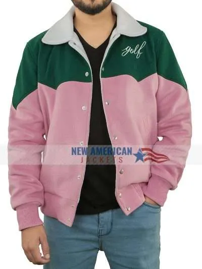 Tyler The Creator Green & Pink Golf Cowboy Varsity Jacket