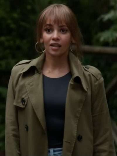 Vanessa Morgan Wild Cards Green Trench Coat